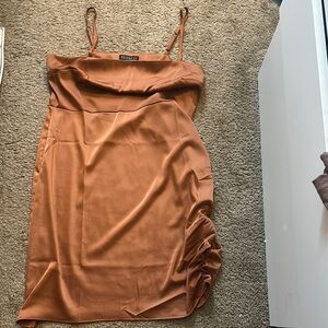 Mini Satin Eloquii Ruching Detail